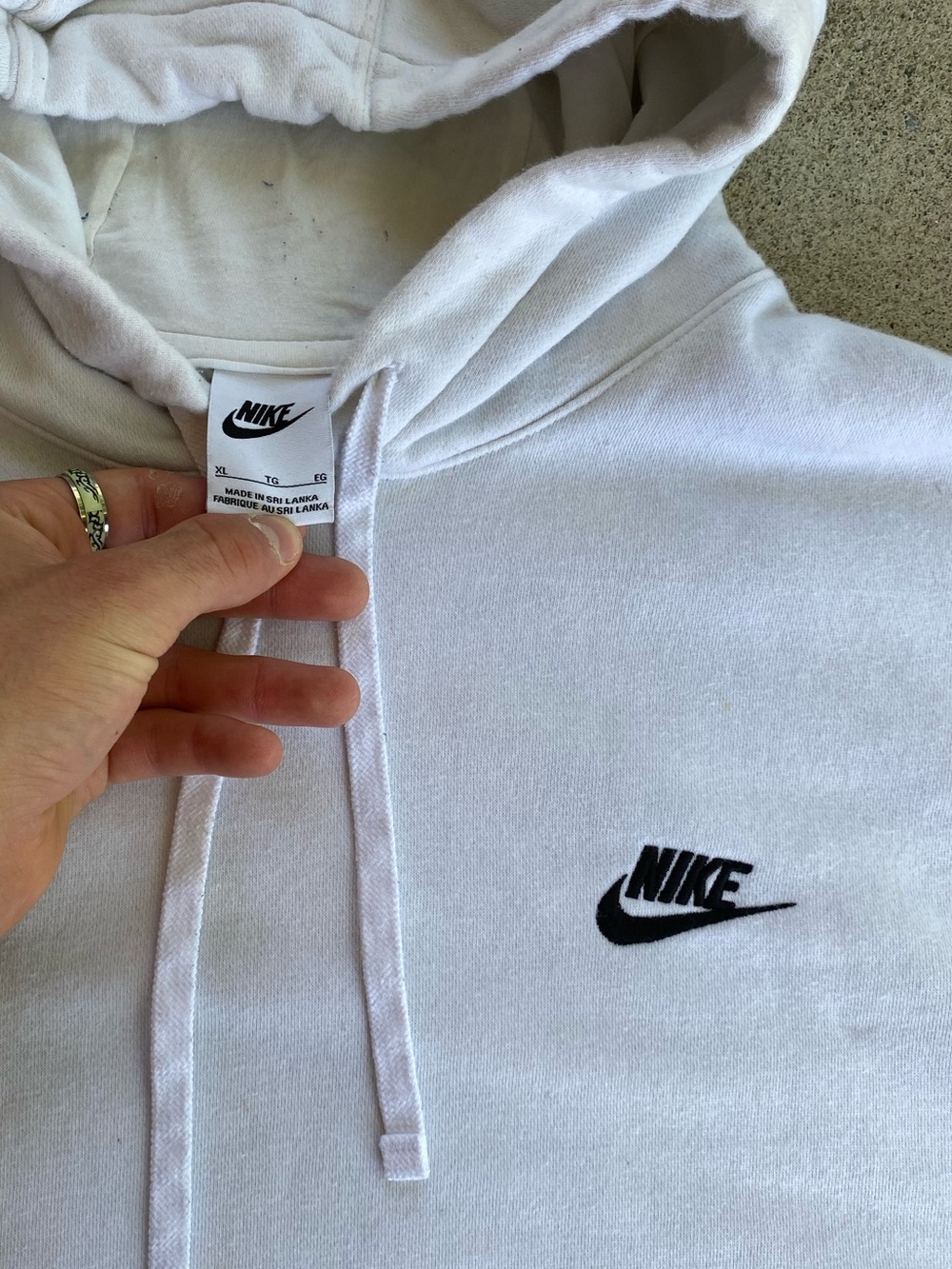 Casual White Nike Swoosh Hoodie - Picture 2 of 7